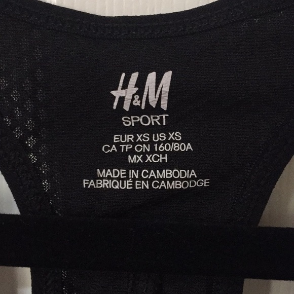 H&M black razor back tank XS - Picture 2 of 5